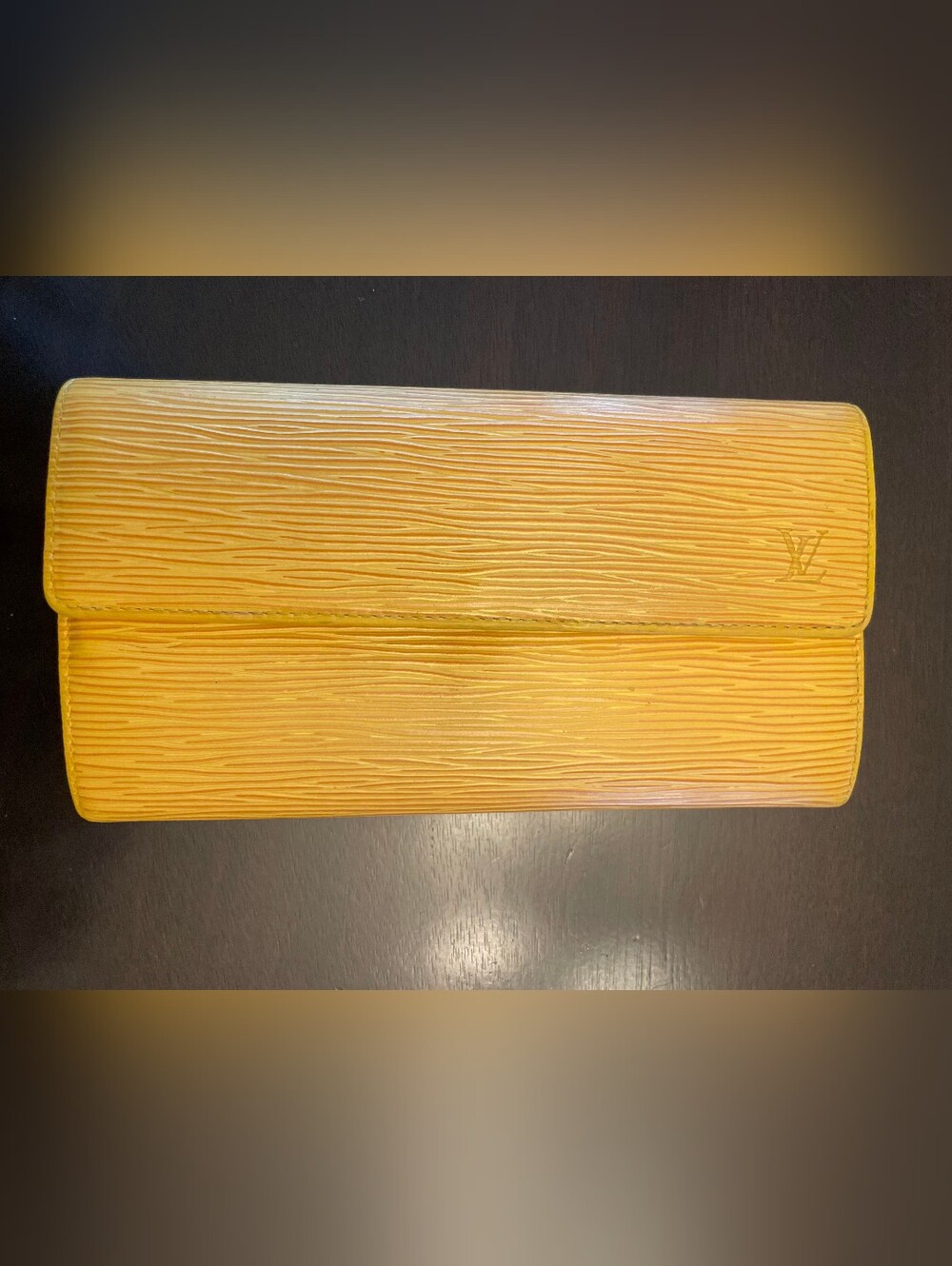 Louis Vuitton Yellow Epi Leather Purple Long Wallet